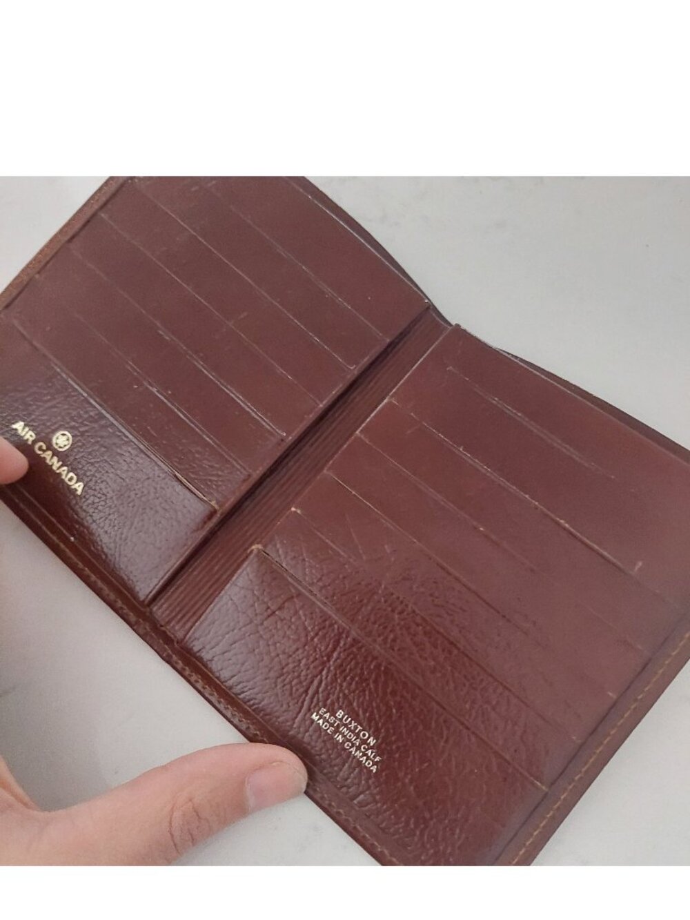 NEW Vintage 70s Air Canada Buxton Bifold Men's Wallet Calf Leather